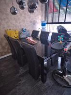 Eettafel hoogglans met 6 stoelen, Ophalen, Gebruikt
