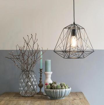Design hanglamp QAZQA Framework – zwart staal (Ø40 cm) beschikbaar voor biedingen