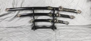 Japanese Katana Samurai Fantasy Dragon Steel swords + sword  beschikbaar voor biedingen
