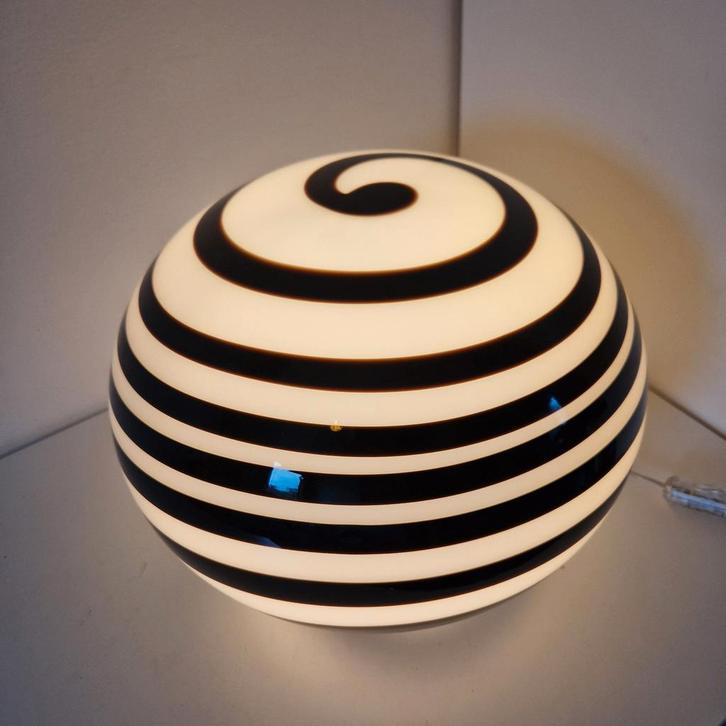 Vintage lamp glazen zwirl lamp Ilu di vetro, Huis en Inrichting, Lampen | Tafellampen, Gebruikt, Minder dan 50 cm, Glas, Ophalen of Verzenden