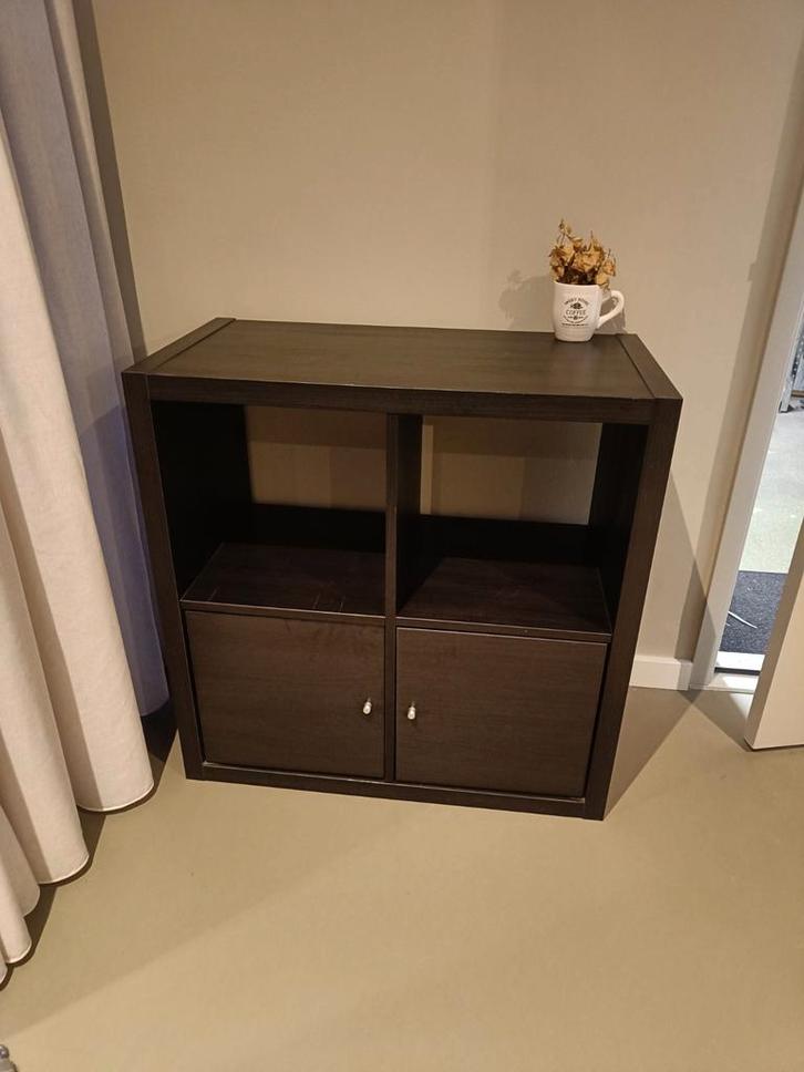 Ikea Vakkenkast - Zwartbruin, Antiek en Kunst, Antiek | Meubels | Kasten, Ophalen