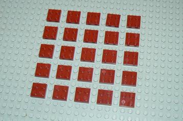L055 Plaatjes 2x2 donker rood 25 st. beschikbaar voor biedingen