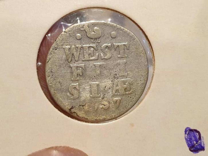 West Frisia, 2 stuiver 1737, zilver (01), Postzegels en Munten, Munten | Nederland, Overige waardes, Vóór koninkrijk, Zilver, Ophalen of Verzenden