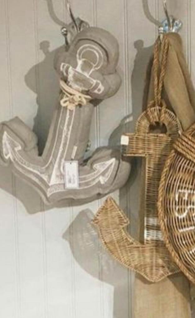Rivièra Maison Happy Anchor pillow,anker kussen, Huis en Inrichting, Woonaccessoires | Kussens, Zo goed als nieuw, Vierkant, Ophalen