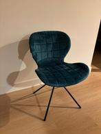 Zuiver OMG Velvet Petrol Eetkamerstoel, Huis en Inrichting, Stoelen, Ophalen, Blauw, Zo goed als nieuw, Metaal