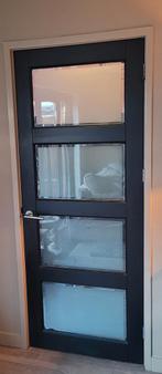 Stijlvolle binnendeur met glaspanelen, Doe-het-zelf en Verbouw, Deuren en Horren, Ophalen, 80 tot 100 cm, Binnendeur, Zo goed als nieuw