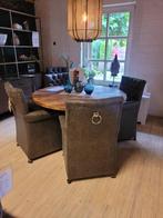 VOORRAAD 6 Landelijke Eetkamerstoel Grazia Wiel Leer Antraci, Nieuw, Leer, Ophalen of Verzenden, Vijf, Zes of meer stoelen
