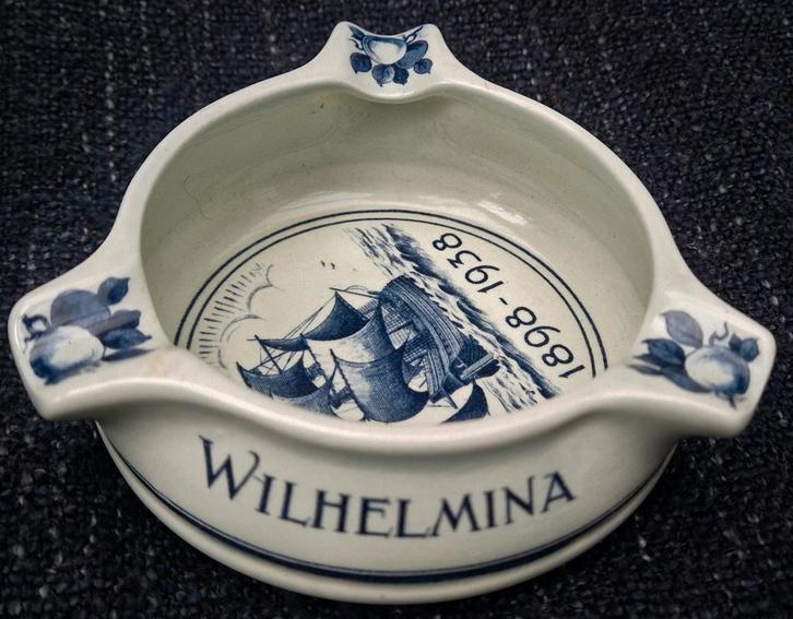 Prachtige asbak H.M. Koningin WILHELMINA Schip van Staat, Verzamelen, Koninklijk Huis en Royalty, Gebruikt, Overige typen, Nederland