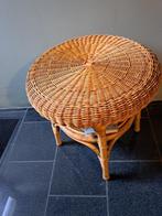 te koop mooie ronde rieten tafeltje, Huis en Inrichting, Tafels | Salontafels, Ophalen, Riet, 50 tot 75 cm, Rond