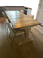 Eettafel vintage van oude planken, Ophalen, Gebruikt, 200 cm of meer, 50 tot 100 cm