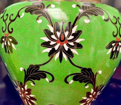 GREATLY GREEN CLOISONNE COLLECTION WITH RARELY FORMS, Antiek en Kunst, Antiek | Porselein, Ophalen