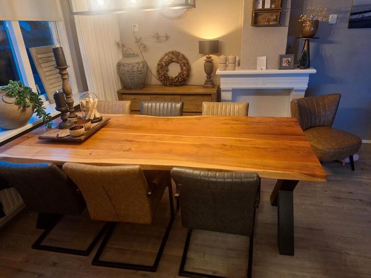 Zware kwaliteit tafel, Huis en Inrichting, Tafels | Eettafels, Gebruikt, 50 tot 100 cm, 200 cm of meer, Rechthoekig, Ophalen