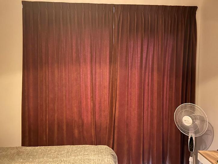 Terracotta Verduisterende Gordijnen 260x260, Huis en Inrichting, Stoffering | Gordijnen en Lamellen, Zo goed als nieuw, 200 cm of meer