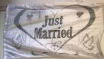 Getrouwd just married wit grijs hart banner vlag, Ophalen of Verzenden, Zo goed als nieuw