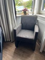 2 Mooie stoelen fauteuils zwart met wieltjes, Ophalen, Stof, Twee, Zwart