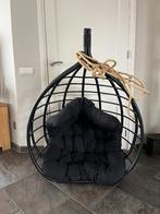rotan egg hangstoel, Huis en Inrichting, Stoelen, Ophalen, Zwart, Riet of Rotan, Zo goed als nieuw