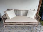 Stijlvolle houten bamboe tuinbank met kussens – EXOTAN, Tuin en Terras, Ophalen, Gebruikt, Hout