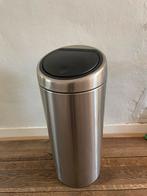 Brabantia Flattop afvalbak – met touchdeksel, Ophalen, 40 liter of meer, Zo goed als nieuw, Rvs