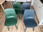 Ikea ODGER stoelen, twee blauw, twee groen, Huis en Inrichting, Stoelen, Ophalen, Kunststof, Blauw, Zo goed als nieuw