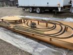 Fleischmann treinspoor op grote houten plaat., Hobby en Vrije tijd, Modeltreinen | H0, Gebruikt, Rails, Ophalen of Verzenden, Fleischmann