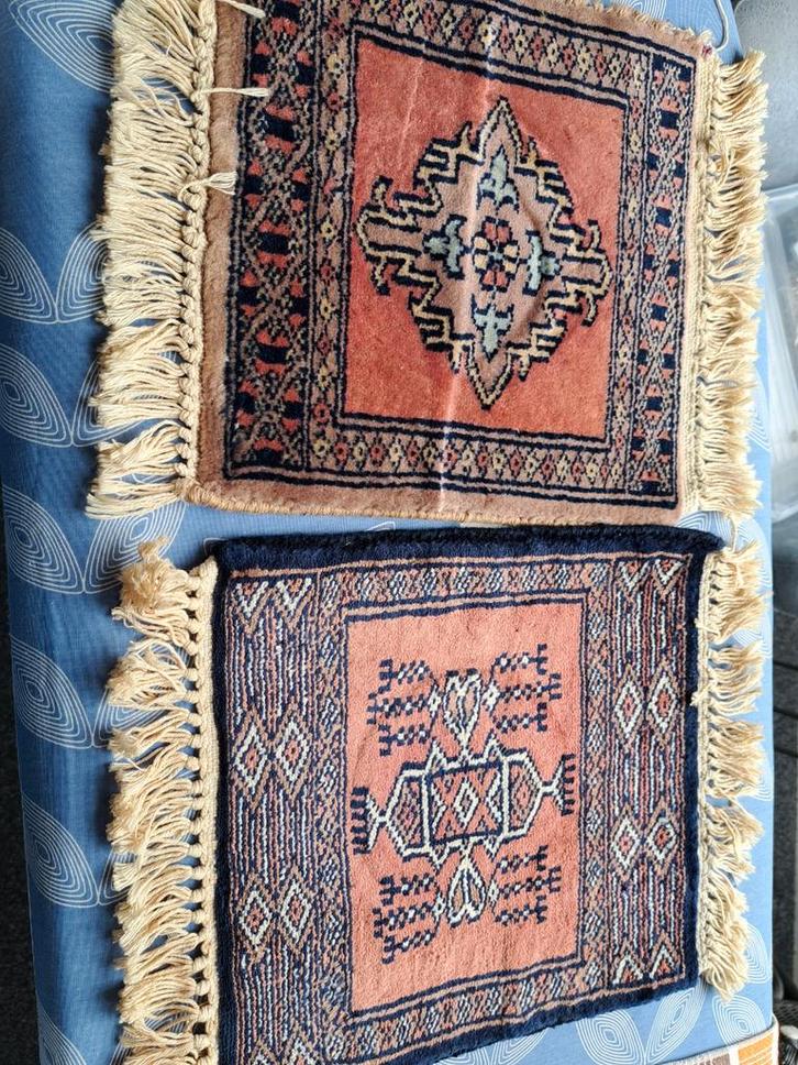 2 Kleine Echte Perzische Tapijtjes, Huis en Inrichting, Stoffering | Tapijten en Kleden, Gebruikt, Minder dan 50 cm, Minder dan 50 cm