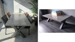 Industriële Eettafel (190x90cm) met Salontafel (135x67cm), Ophalen, Gebruikt, Overige materialen, 50 tot 100 cm