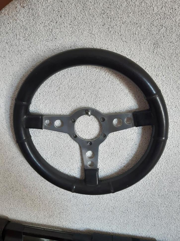 Oldtimer Sport Stuurwiel Leer + Naaf 33,5cm, Auto-onderdelen, Interieur en Bekleding, Gebruikt, Ophalen of Verzenden