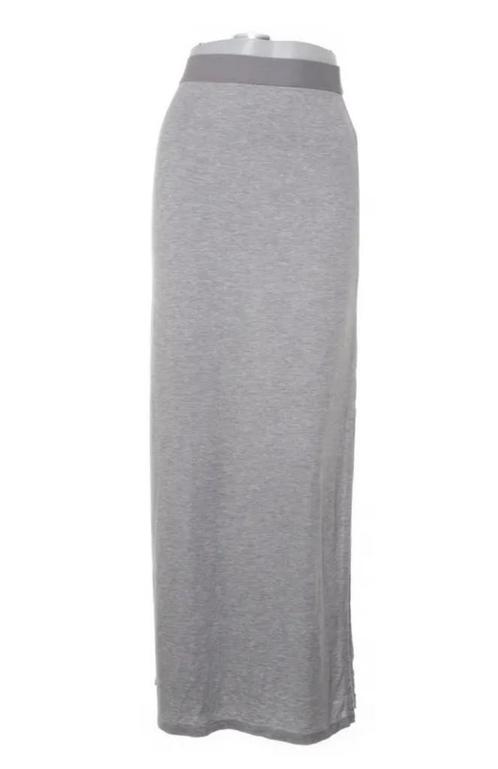 Effen maxi rok met split grijs maat M H&M Basic, Kleding | Dames, Rokken, Maat 38/40 (M), Grijs, Onder de knie, Ophalen of Verzenden