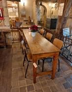 oude lange smalle eettafel  oude schooltafel   lengte 235, Ophalen