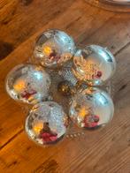 Zilveren kerstballen glas vintage,frosted klok,kaars, Ophalen of Verzenden, Gebruikt