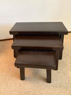 Bijzettafels set van 3 eikenhout, Huis en Inrichting, Ophalen, Minder dan 45 cm, Minder dan 55 cm, Gebruikt