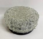 Ronde helder glas vintage plafonnière  70’s bloem Ø 21 cm, Huis en Inrichting, Lampen | Plafondlampen, Ophalen of Verzenden, Zo goed als nieuw