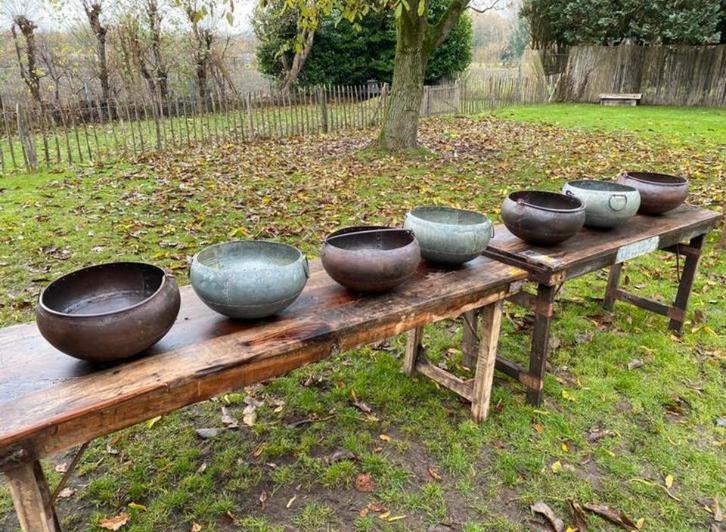 Metalen waterkruiken - potten, Huis en Inrichting, Woonaccessoires | Vazen, Zo goed als nieuw, Overige kleuren, Minder dan 50 cm