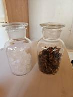 2 glazen apothekerspotten, Overige kleuren, Ophalen of Verzenden, Minder dan 50 cm, Glas