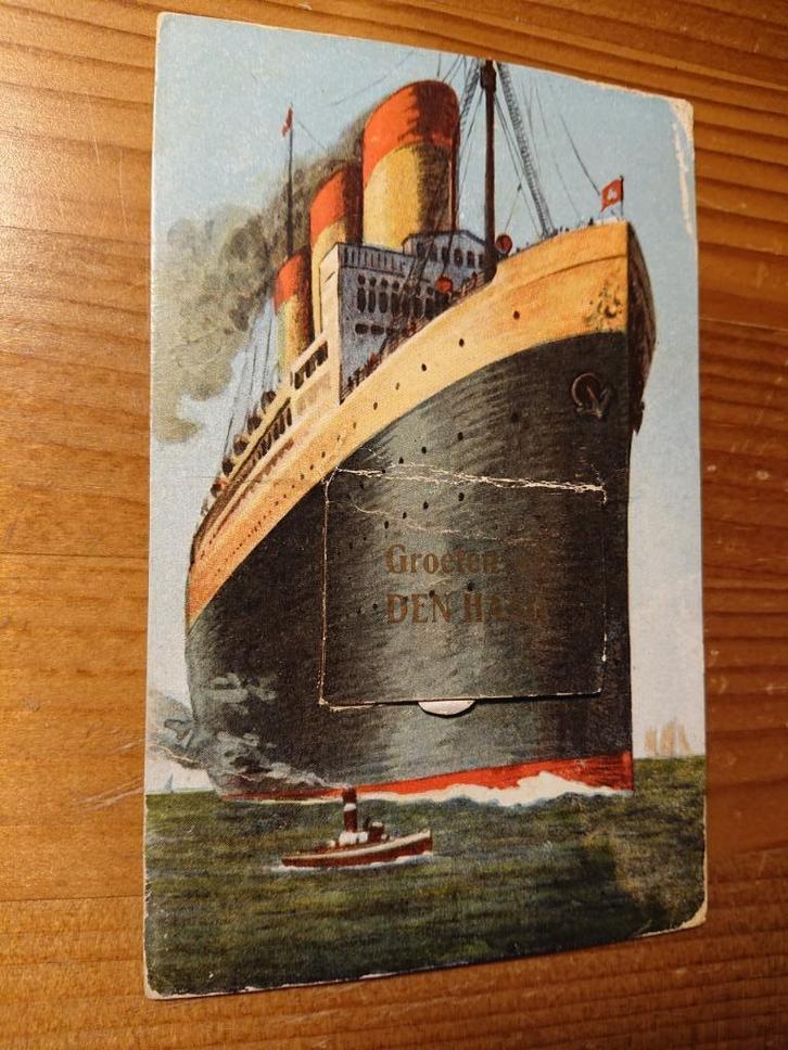 Klepjeskaart Oceaanstomer Groeten Uit Den Haag, Verzamelen, Ansichtkaarten | Nederland, Gelopen, Zuid-Holland, Voor 1920, Ophalen of Verzenden