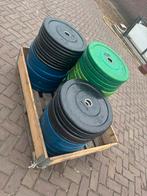 Gekleurde olympische bumperplates - per 100 kg, Sport en Fitness, Ophalen, Onbekend, Zo goed als nieuw, Onbekend