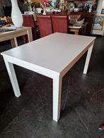 Compacte witte eettafel uitschuifbaar, Ophalen, Gebruikt, Onbekend, 4 tot 6 stoelen