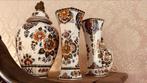 Delfts Polychroon aardewerk kaststel. 4 delen, Ophalen of Verzenden