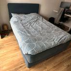 IKEA Boxspring met Hoofdbord 140x200 + 2 Matrassen + Topper, Ophalen, Blauw, Tweepersoons, 140 cm