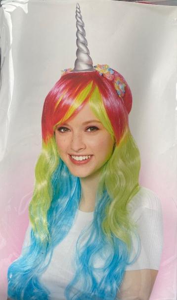 NIEUW unicorn eenhoorn pruik Halloween beschikbaar voor biedingen