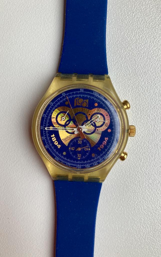 Polshorloge swatch 100 jaar Olympische Spelen ter reparatie, Sieraden, Tassen en Uiterlijk, Horloges | Heren, Gebruikt, Polshorloge