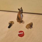 Poppenhuis dieren Boxer Hond met pups  en voerbak Lundby, Verzamelen, Ophalen of Verzenden, Zo goed als nieuw, Poppenhuis