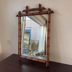 Antieke Bamboe Houten Spiegel, Wandspiegel, Jaren 20, Ophalen, Rechthoekig, Minder dan 50 cm, Minder dan 100 cm