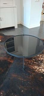 Salontafel, zwart, glasplaat zwart, rond 80 cm, Huis en Inrichting, Ophalen, 50 tot 100 cm, Rond, 50 tot 100 cm