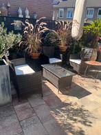 Tuinset 2 stoelen, bankje en  1 bijbehorend tafeltje., Ophalen, 4 zitplaatsen, Kunststof, Gebruikt