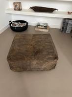 Poef / zitkussen vintage “leer” look bruin, Ophalen, Overige materialen, Vierkant, 75 tot 100 cm