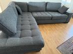Hoekbank Vienna donkerblauw gemeleerd, in zeer goede staat, Huis en Inrichting, Ophalen, Zo goed als nieuw, Vierpersoons of meer