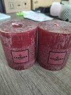 2x Candra Kaarsen, Huis en Inrichting, Woonaccessoires | Kandelaars en Kaarsen, Overige materialen, Gebruikt, Rood, Ophalen of Verzenden