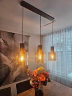 Mooie hanglamp Lucide Toledo Amberkleur 3 lichts, Huis en Inrichting, Lampen | Hanglampen, Ophalen, Zo goed als nieuw, Glas, 75 cm of meer