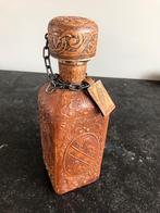 cognac fles bekleed met leer, Ophalen of Verzenden